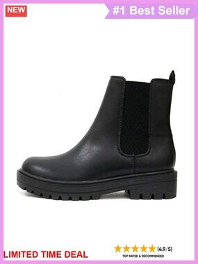 Lug Sole Chelsea Ankle Bootie Low Heel Block Elastic Gore